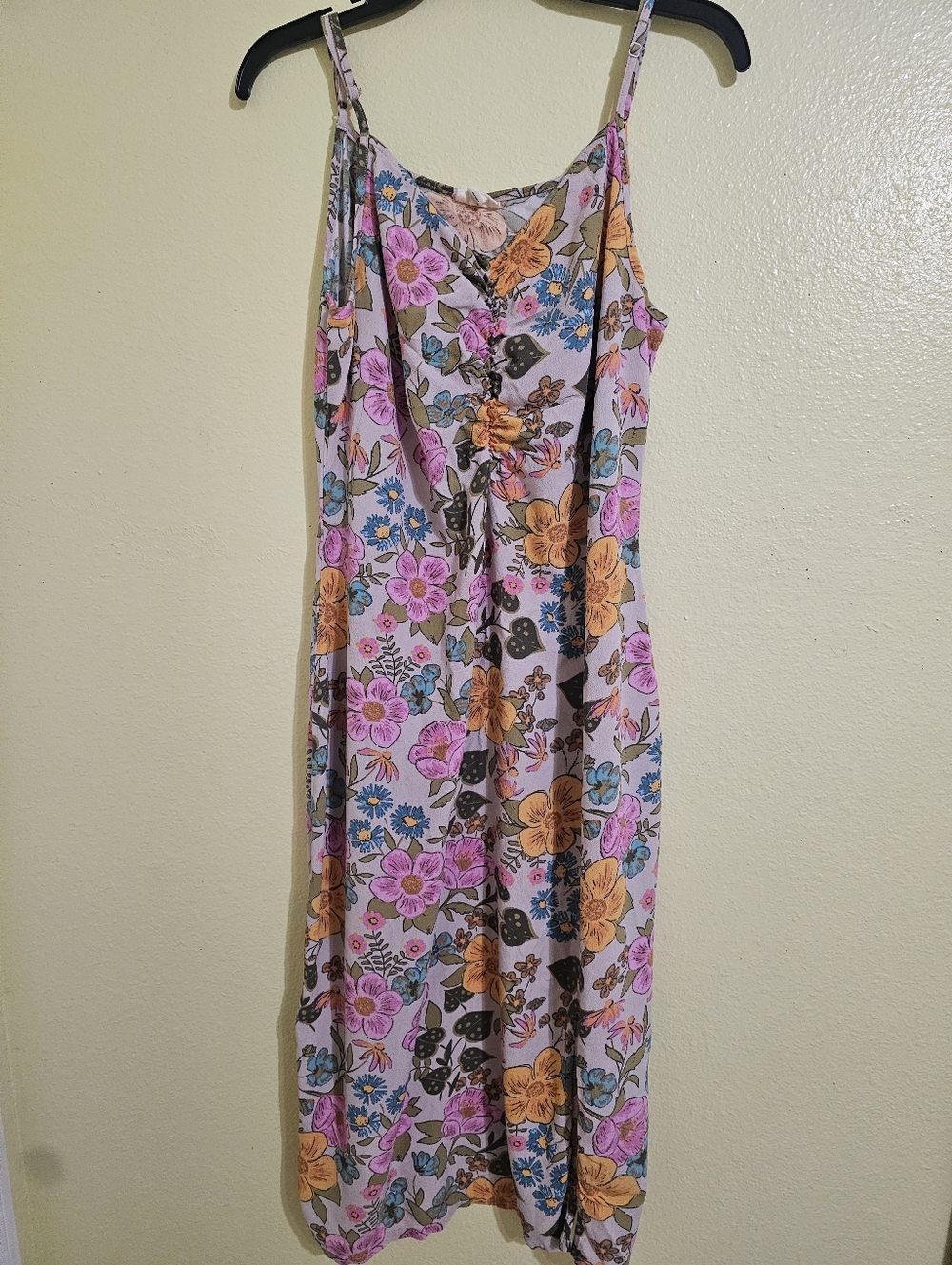 a.n.a Floral Spaghetti-Strap Midi Dress in Pink, Orange, Blue